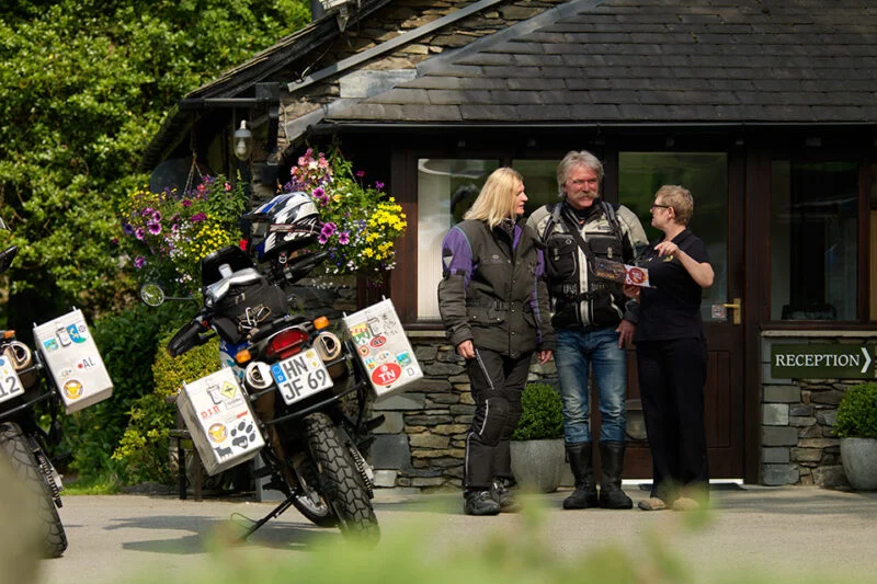 Motorcycle and guests at Park Cliffe