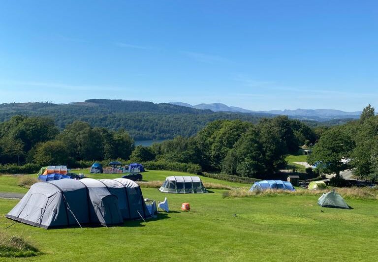 Camping in the Lake District with beautiful views