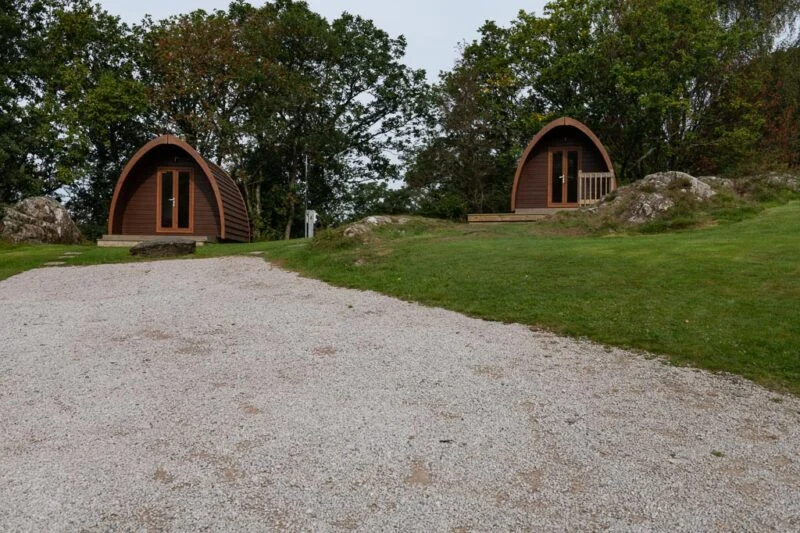 wooden glamping pods park cliffe