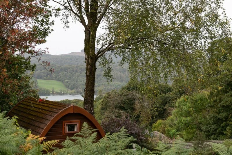 view over windermere park cliffe glamping pods