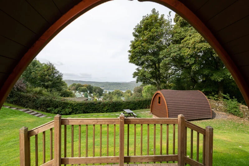 glamping pods park cliffe view over windermere