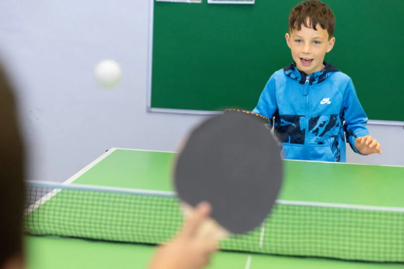 Kids enjoying table tennis