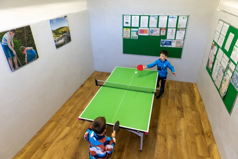 Kids playing table tenni9sat indoor games room