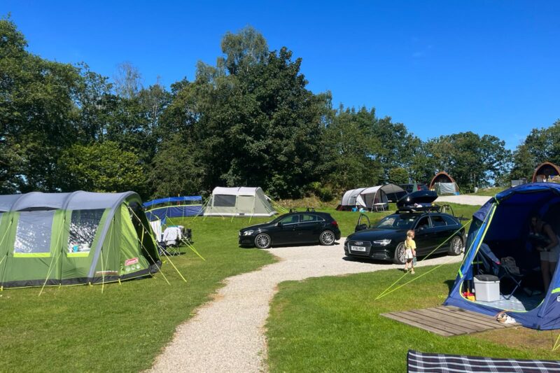 Park Cliffe Camping tents and cars