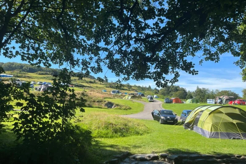 Views at Park Cliffe from camping pitch