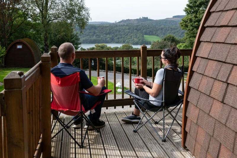 views over windermere from park cliffes glamping pods