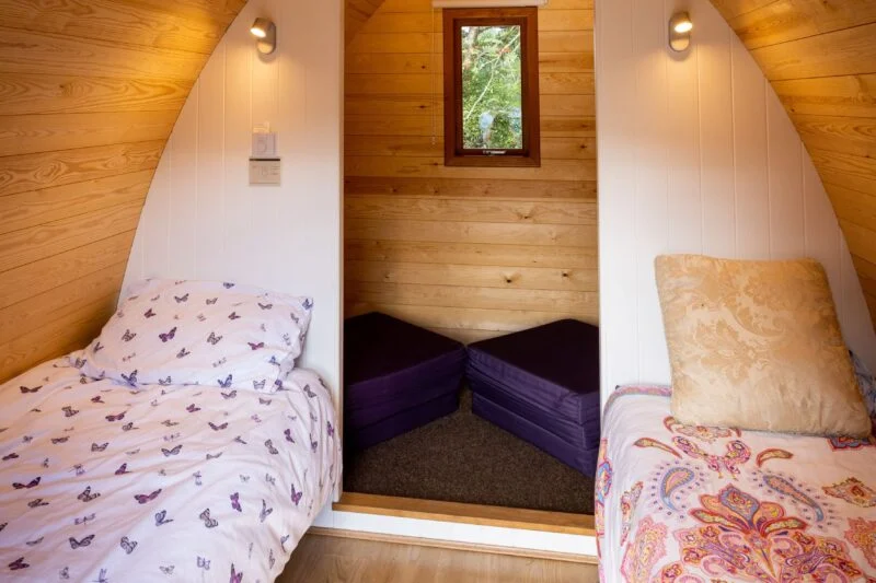 camping pods internal portrait Lake District Park Cliffe