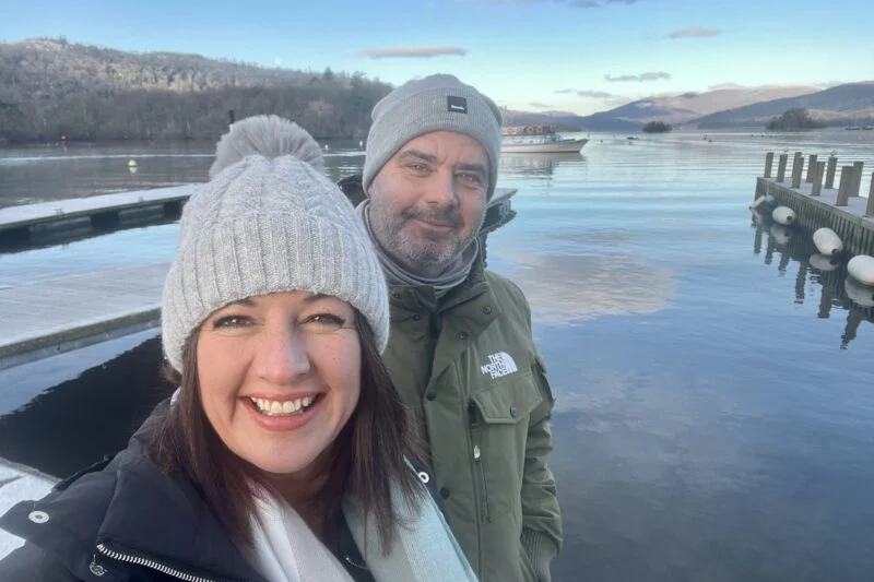 couple posing with windermere