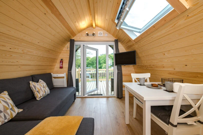 deluxe camping pod living