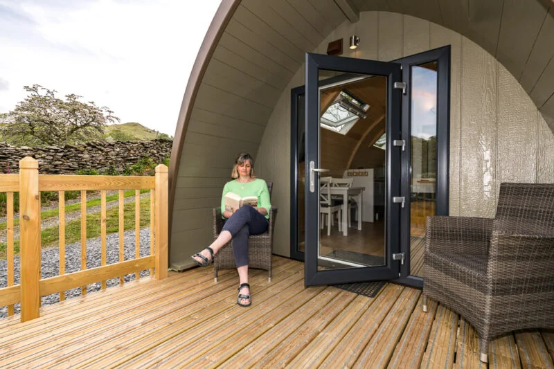 deluxe camping pod verandah