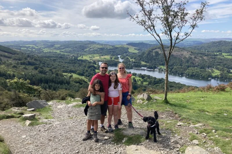 family with views of the lake district