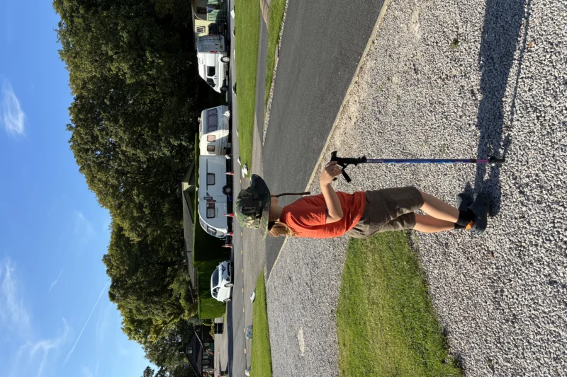 child with hiking pole park cilffe