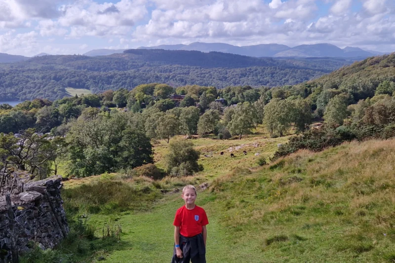 child with lakeland hills