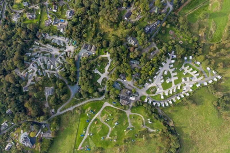 Park Cliffe Aerial site shot Lake District