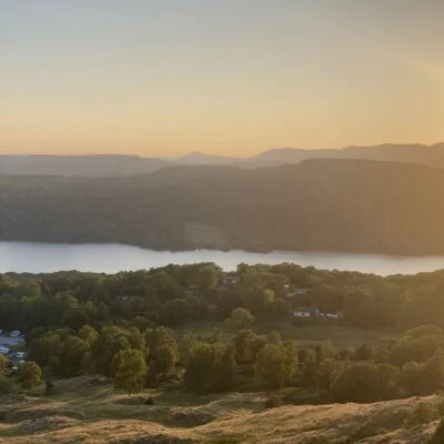 panoramic view of park cliffe lake district