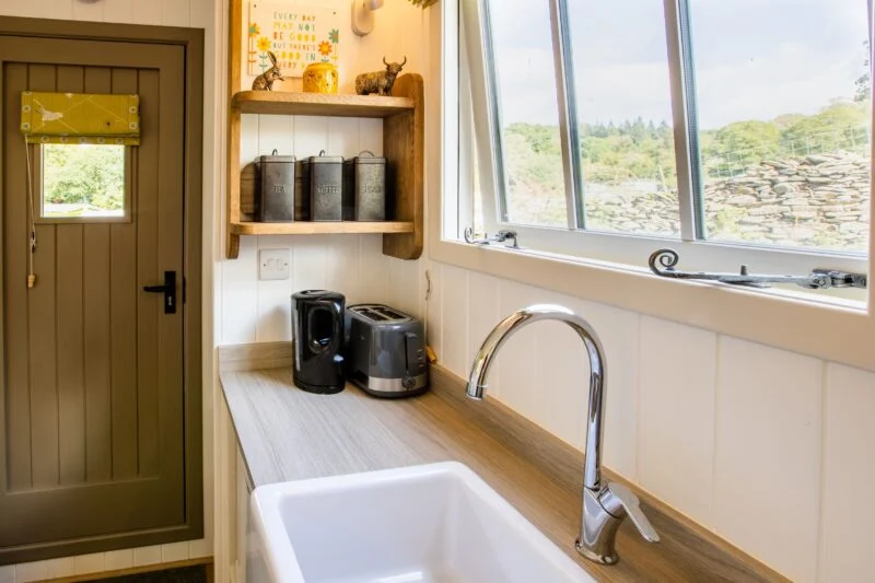shepherds hut kitchen Lake District