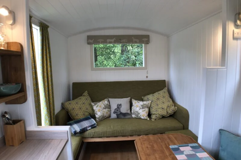 Park Cliffe Shepherds Hut Living Area