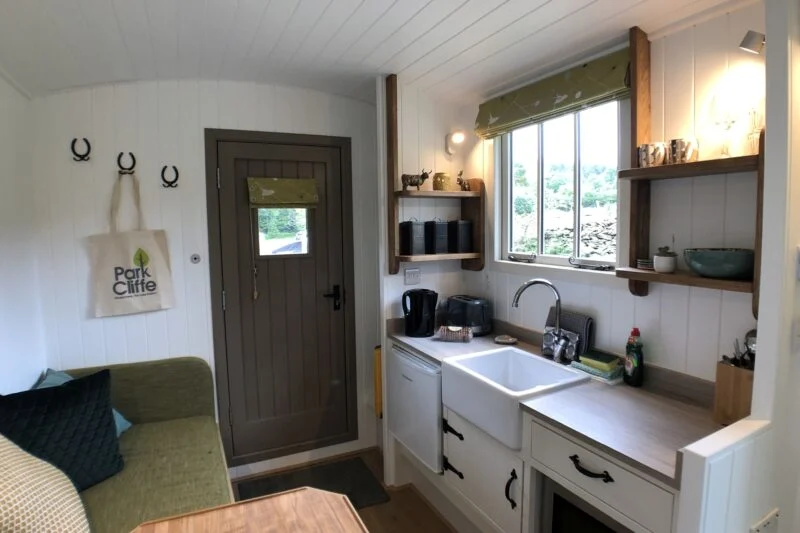 Park Cliffe Shepherds Hut Living Area