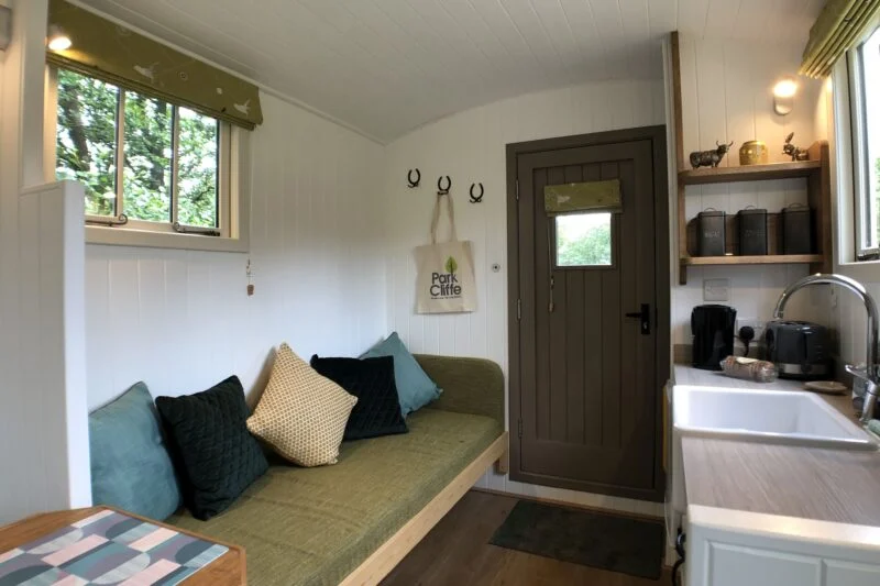 Park Cliffe Shepherds Hut Living Area