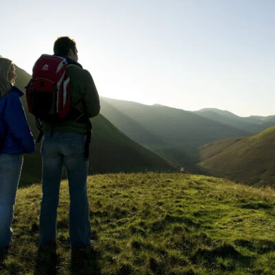 couple walking in the lake district