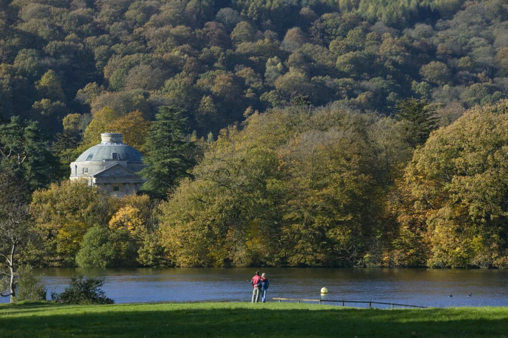 Couple walking by windermere