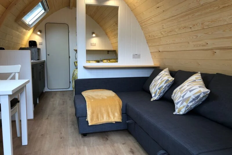 deluxe camping pod sofa bed