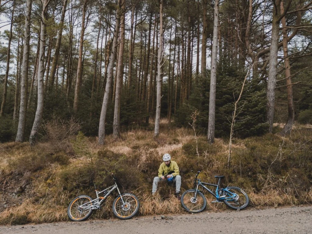 mountain biker in grizedale forest