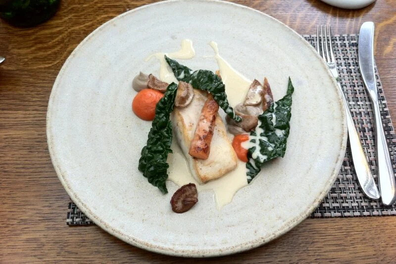 plate of food at l'enclume restaurant