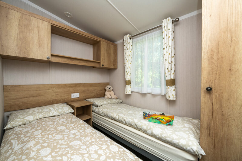 static caravan twin bedroom