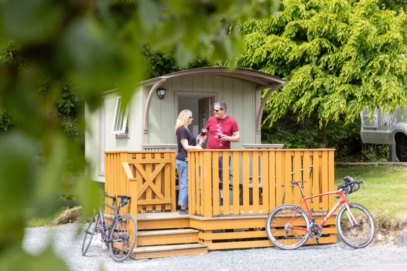 Couple Shepherds Hut Glamping at Park Cliffe Reasons to go glamping in the Lake District